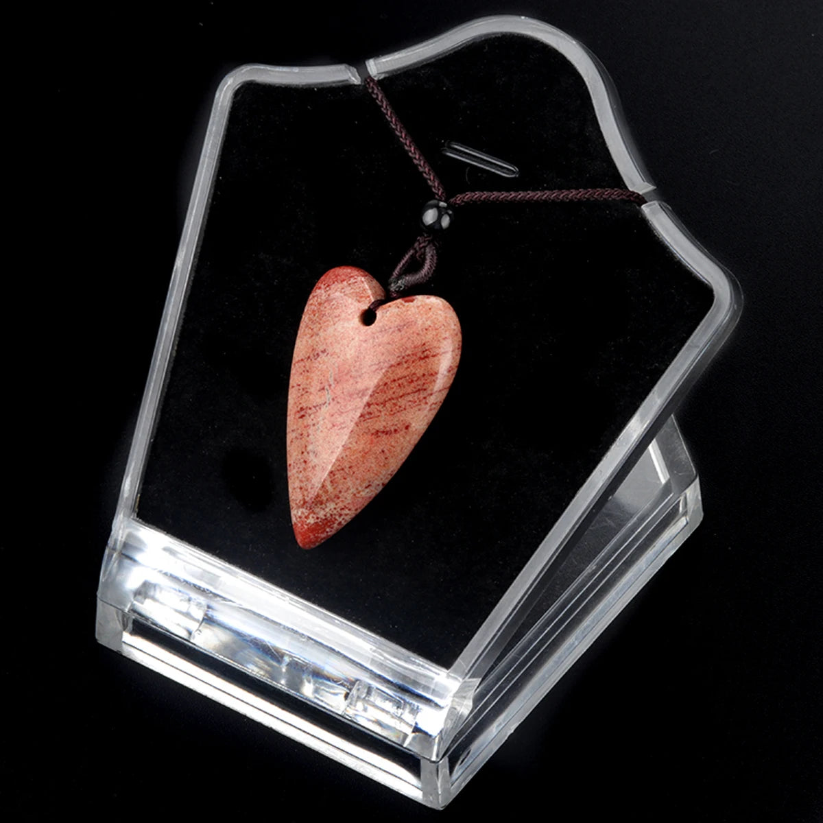 Natural Heart Shape Pendant Crystal Healing Gemstone Necklace Women and Men Jewelry Clear Quartz