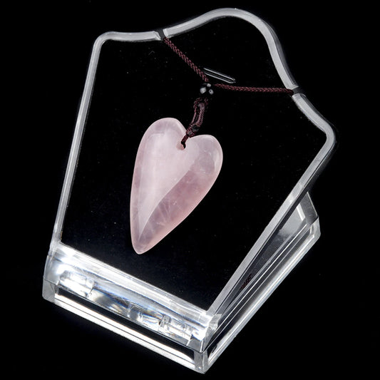 Natural Heart Shape Pendant Crystal Healing Gemstone Necklace Women and Men Jewelry Clear Quartz